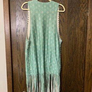 Crazy Train Fringe Western Steer head Vest w Studs